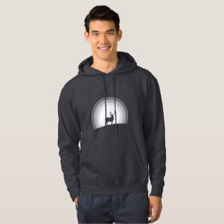 Majestic Stag Silhouette Under Lunar Light Hoodie