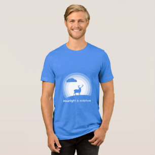 Majestic Stag Silhouette Under Lunar Light Style B Tri-Blend Shirt