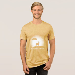Majestic Stag Silhouette Under Lunar Light Style B Tri-Blend Shirt