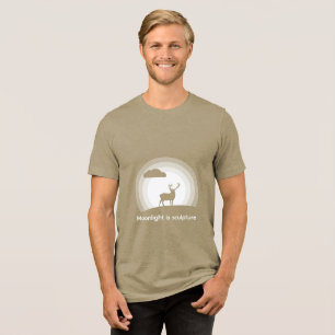 Majestic Stag Silhouette Under Lunar Light Style B Tri-Blend Shirt