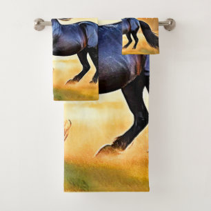 Majestic Stallion Run Design Bath Towel Set