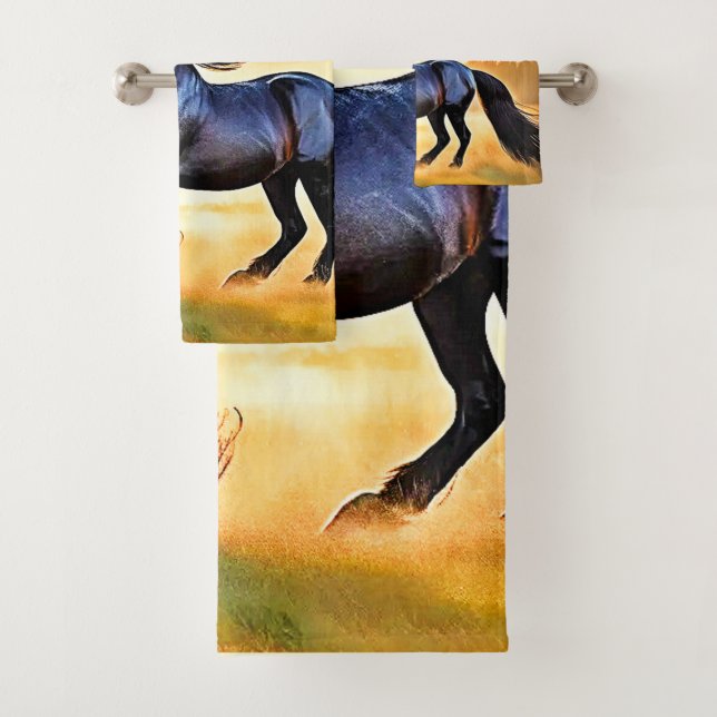 Majestic Stallion Run Design Bath Towel Set (Insitu)