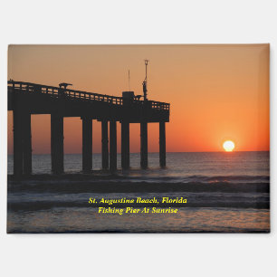 Majestic Sunrise At Fishing Pier Magnet