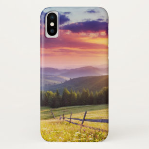 Majestic sunset in the mountains iPhone x case