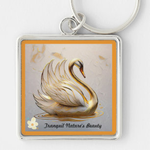 "Majestic Swan's Gentle Glide" Keychain