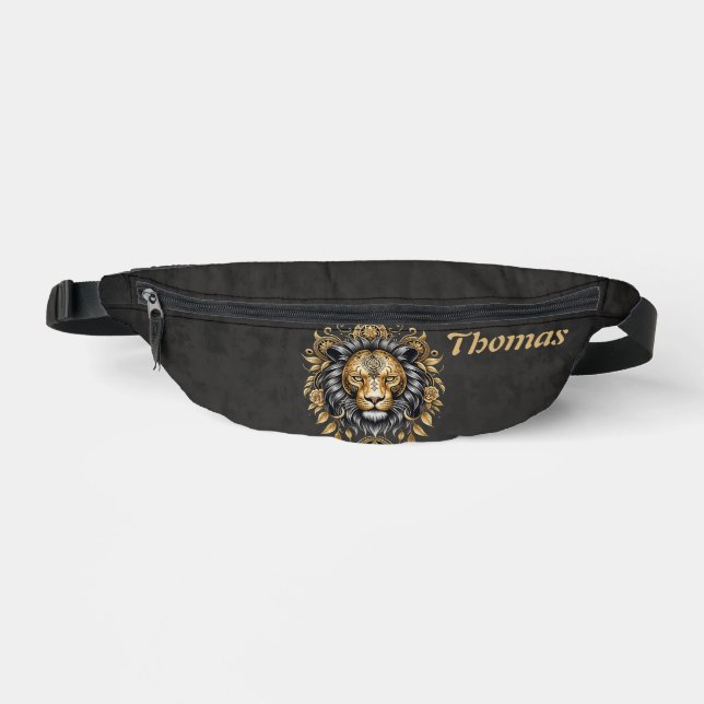 Majestic tête de lion doré avec crinière noire. (Recto)