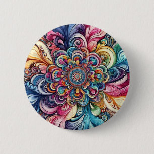 Majestic Tie-dye rainbow colors Button