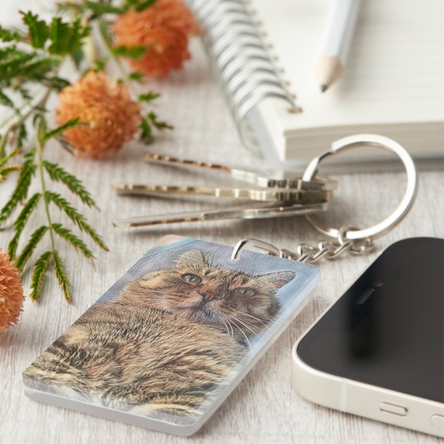 Majestic Tiger Cat  Keychain (Front Right)