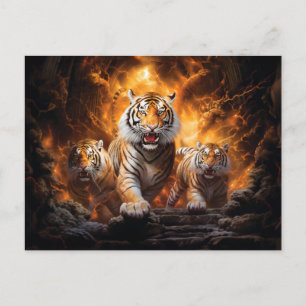 Majestic Tiger Chinese Zodiac Artistry Postcard