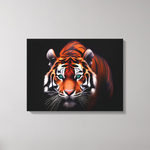 Majestic Tiger in a Dark Canvas Print