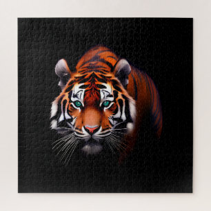 Majestic Tiger in a Dark Jigsaw Puzzle