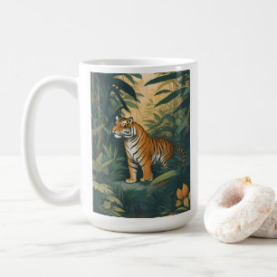 Majestic Tiger in the Jungle Elegant Wildlife Art  Coffee Mug