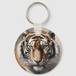 Majestic Tiger Portrait Keychain