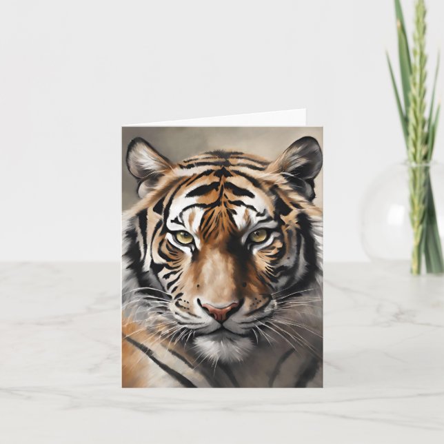 Majestic Tiger Portrait Note Card (Front)