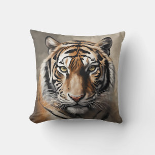 Majestic Tiger Portrait Throw Pillow