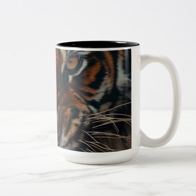 Majestic Tiger Roar Two-Tone Coffee Mug (Right)