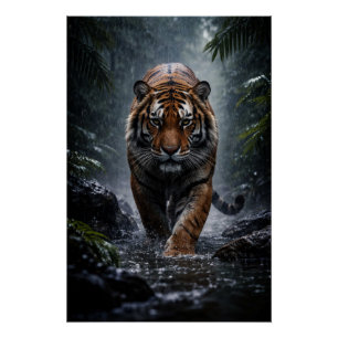 Majestic Tiger – Silent Power in the Rain Poster