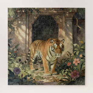 Majestic Tiger Walking through Ancient Dunes Jigsaw Puzzle