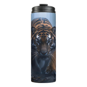 Majestic Tigers in a Foggy Jungle  Thermal Tumbler