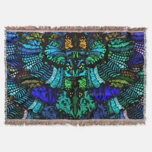 Majestic Tribal Owl Throw Blanket