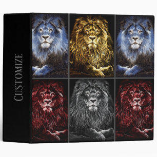 Majestic Trio Lions Pattern Binder