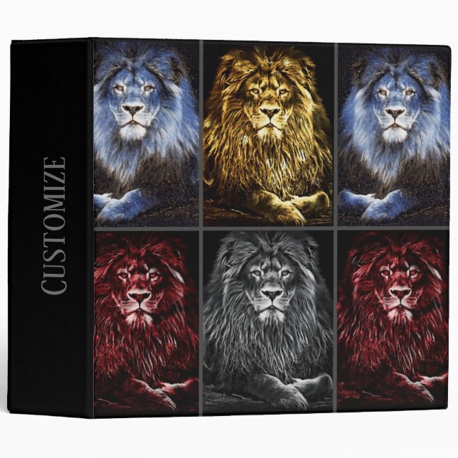 Majestic Trio Lions Pattern Binder (Front/Spine)