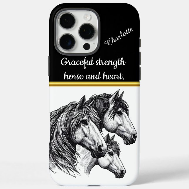 Majestic trio of horses captured in elegant detail Case-Mate iPhone case (Back)