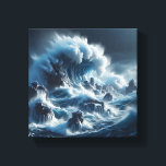 Majestic Turquoise Ocean Wave Under Dramatic Storm Canvas Print<br><div class="desc">A powerful and awe-inspiring digital landscape featuring a massive turquoise wave curling against a backdrop of dark, dramatic storm clouds. The intense lighting and high-contrast textures of the water evoke a sense of cinematic grandeur and natural energy. Perfect for large-scale wall art, modern coastal interiors, or as a striking focal...</div>