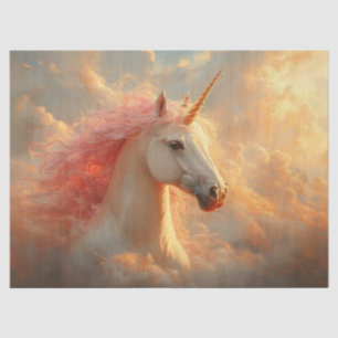 Majestic Unicorn in Sunset Clouds Decoupage Tissue Paper