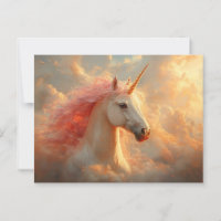 Majestic Unicorn in Sunset Clouds