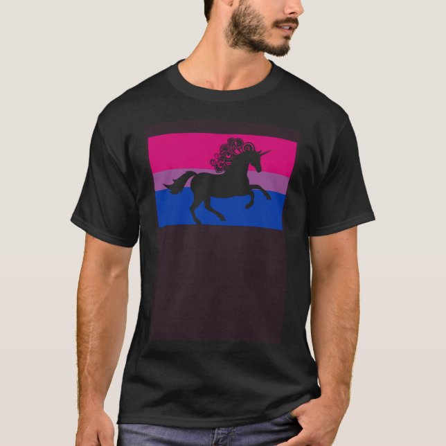 Majestic Unicorn Love Party Gay Bisexual Pride Fla T-Shirt (Front)