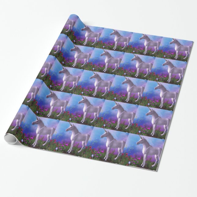 Majestic Unicorn Wrapping Paper (Unrolled)