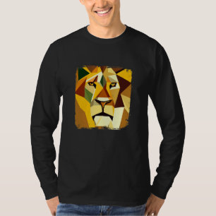 Majestic Vector Lion Head with Cool Artwork T-Shirt