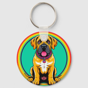 Majestic Vibrant Dog Portrait Keychain
