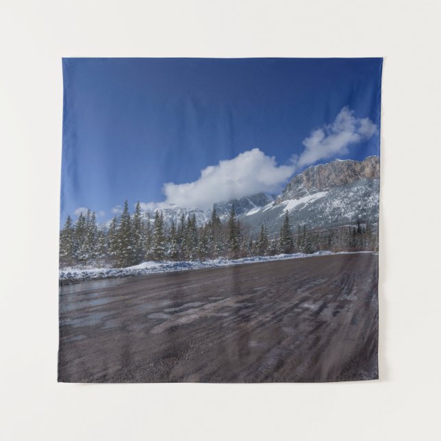 Majestic Views of Castle Mountain Tapestry (Front)