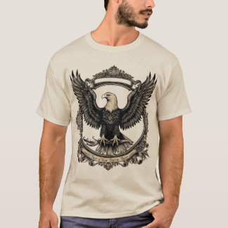 Majestic Vintage Eagle Engraving T-Shirt