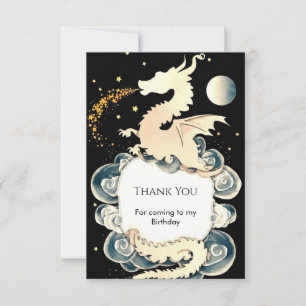 Majestic Watercolor Dragon Birthday Thank You Card