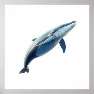 Majestic Whale Duo in Ocean Depths Poster