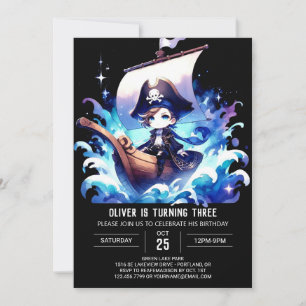 Majestic Whimsy Pirate Birthday Invitation
