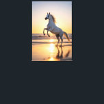 Majestic White Arabian Horse Sunset Beach Canvas Print<br><div class="desc">Capture the breathtaking beauty of nature with this stunning canvas print featuring a majestic white Arabian horse rearing gracefully on a golden beach at sunset. Bathed in warm cinematic light, the elegant horse reflects across the wet sand as ocean waves gently roll in behind it, creating a powerful and serene...</div>