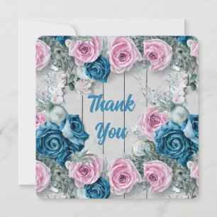 Majestic White Brick Shabby Nautica Pale Pink  Thank You Card