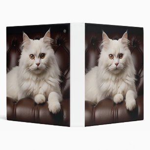 Majestic white cat binder