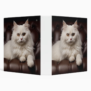 Majestic white cat binder