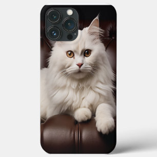 Majestic white cat iPhone 13 pro max case