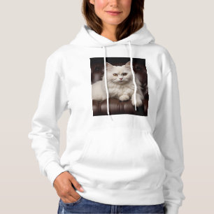 Majestic white cat hoodie