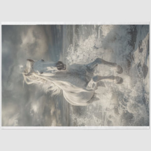Majestic White Horse Decoupage  Tissue Paper