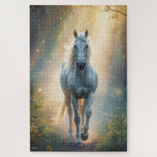 Majestic White Horse Jigsaw Puzzle