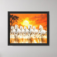 Majestic White Horses at Golden Sunrise