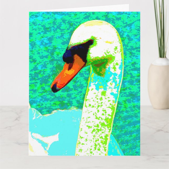 Majestic White Swan Head Card (Front)