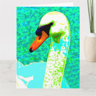 Majestic White Swan Head Card